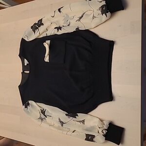 NWOT VTG 1970s Anthony Sicari Black and White Sheer Sleeved Sweater